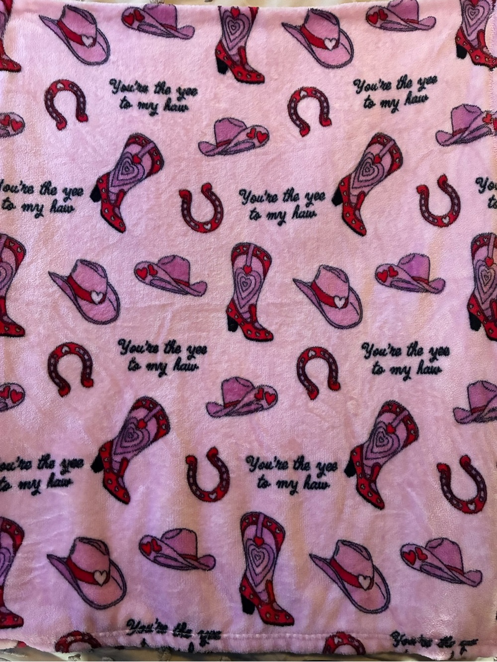 Pink Western Print Plush Bib - Soft Cozy Style